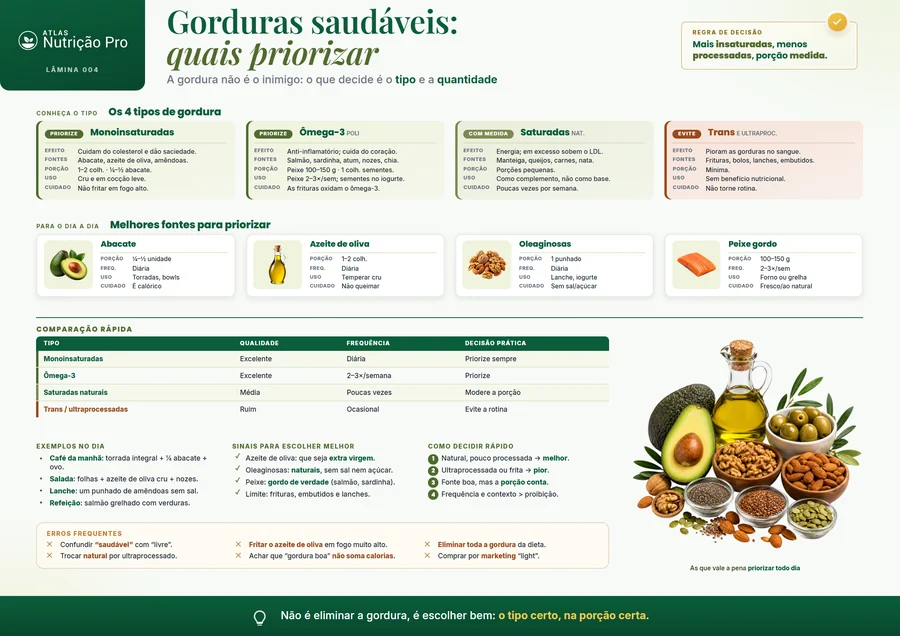 Lâmina de gorduras saudáveis