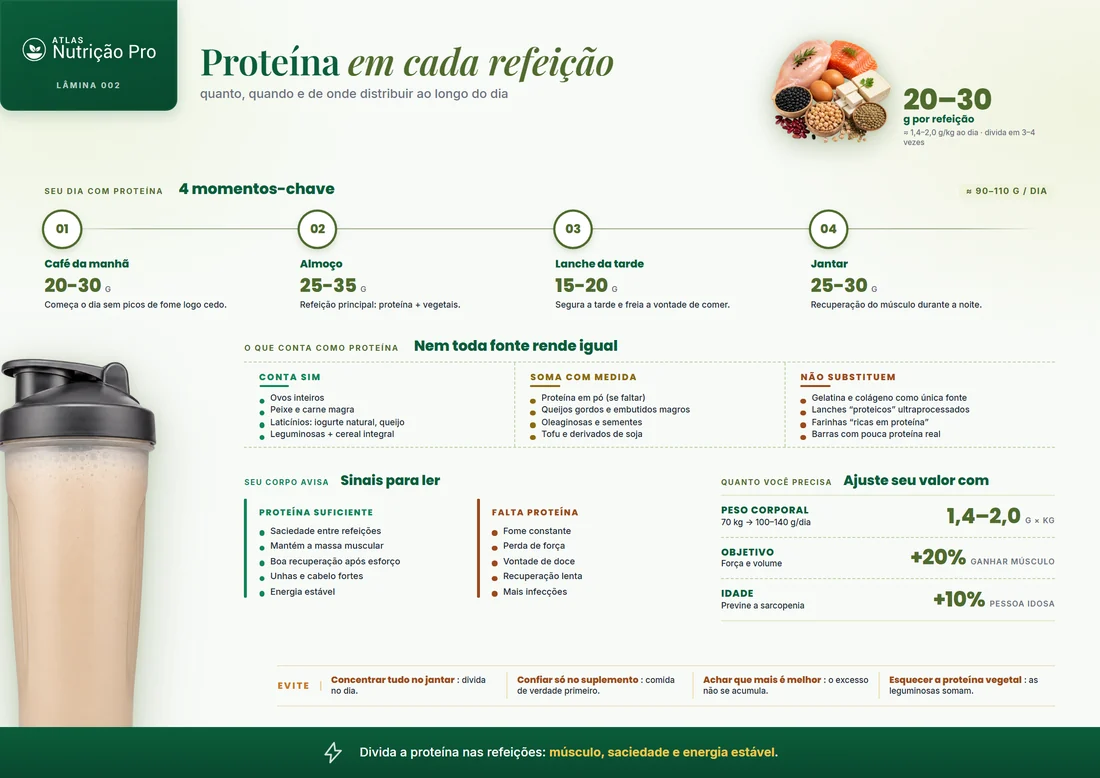 Lâmina sobre proteína em cada refeição